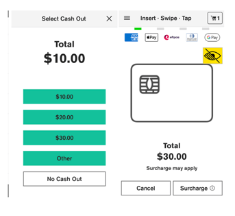 P630 Oolio Pay Cashout transaction 1