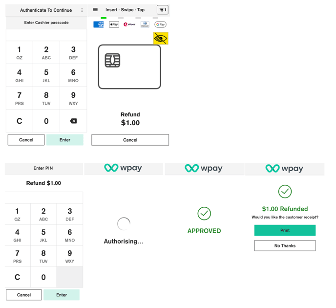P630 Oolio Pay processing a refund