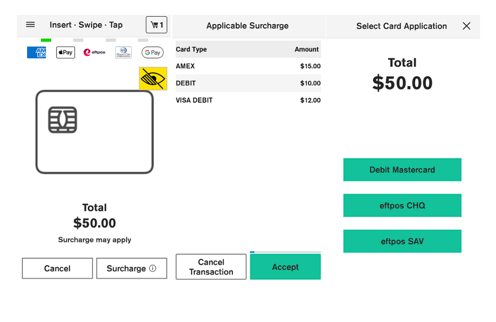 P630 Oolio Pay surcharge transaction 1